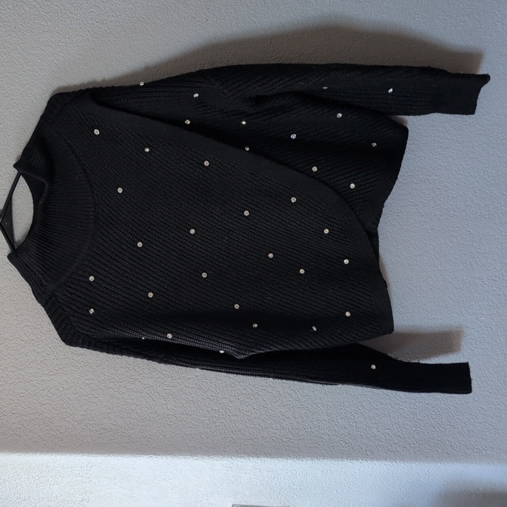 Unbranded black and rhinestone sweater